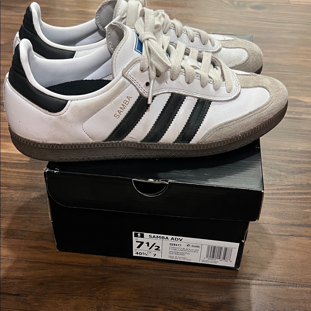 Adidas Samba ADV White and Black Sneakers
